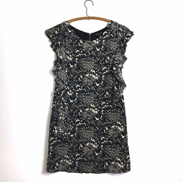Madewell Silk Pretty Plumes Ruffle Dress - Picture 2 of 8